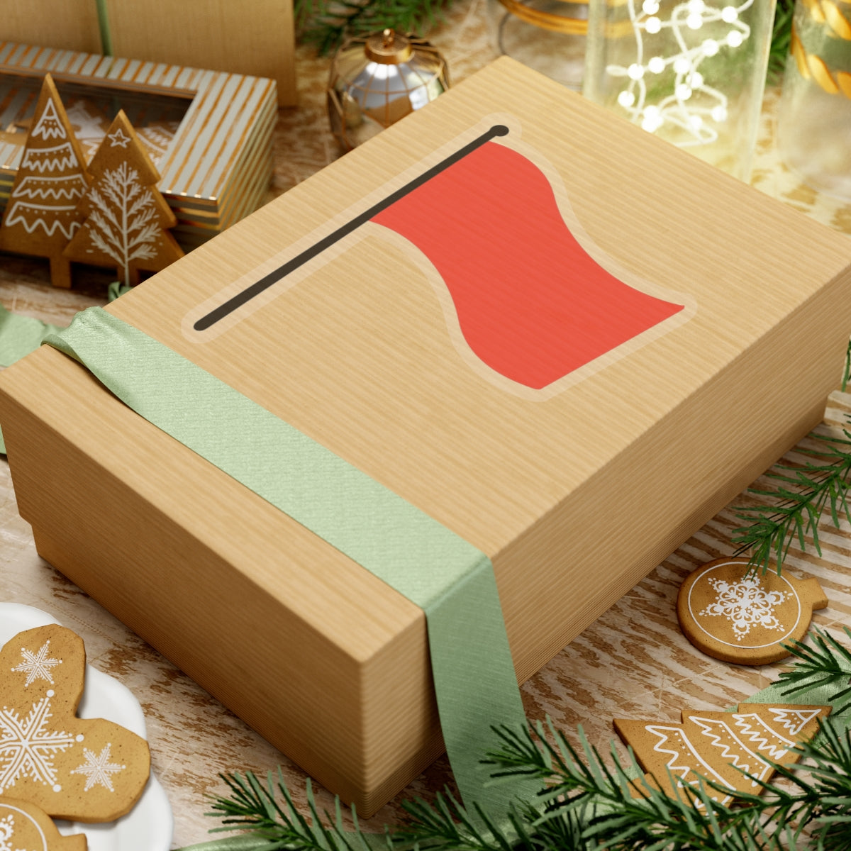 Tiny Red Flag Vinyl Sticker