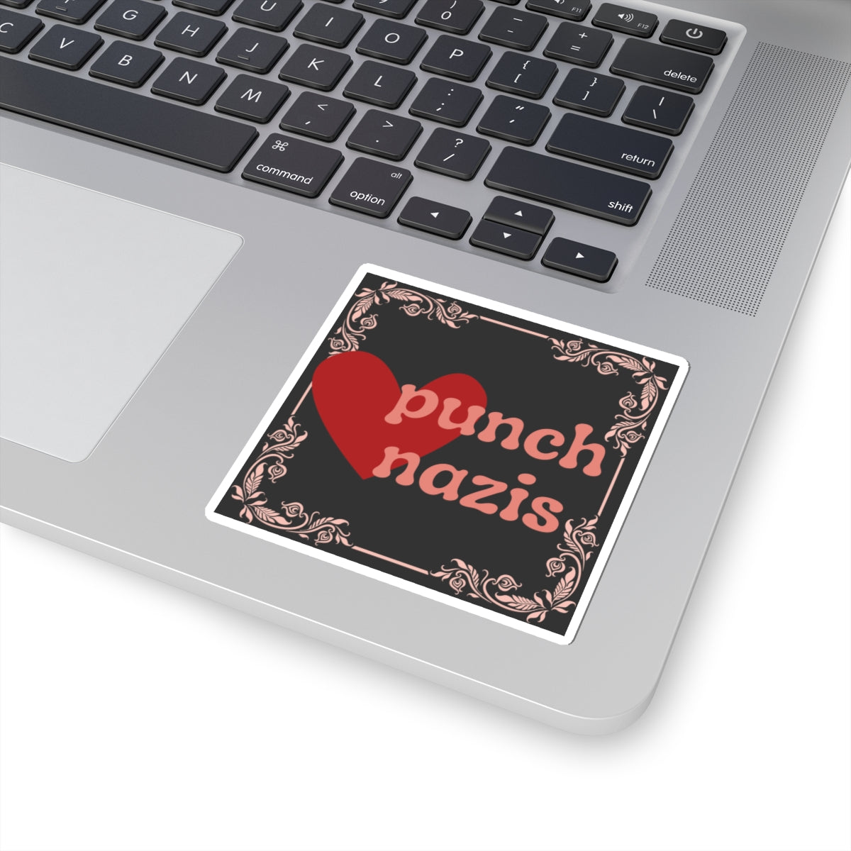 Punch Nazis Heart Vinyl Sticker