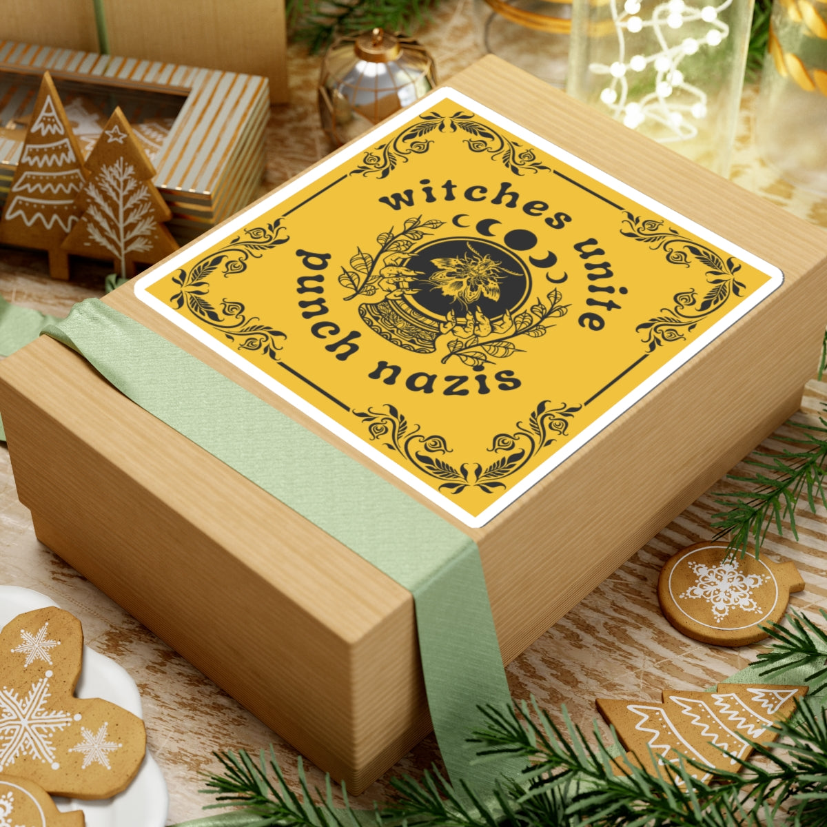 Square Witches Unite Vinyl Sticker