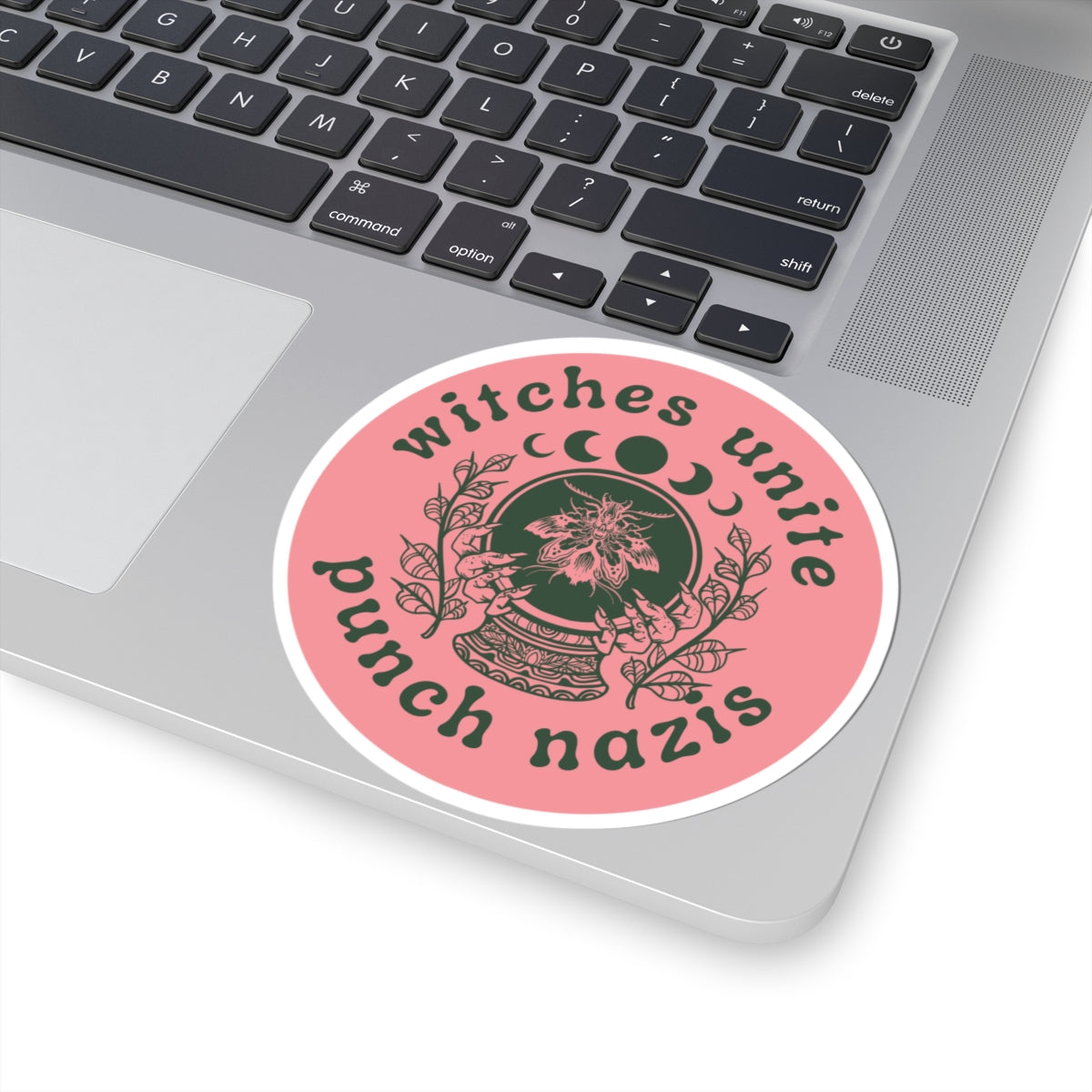 Witches Unite | Punch Nazis Pink Vinyl Sticker