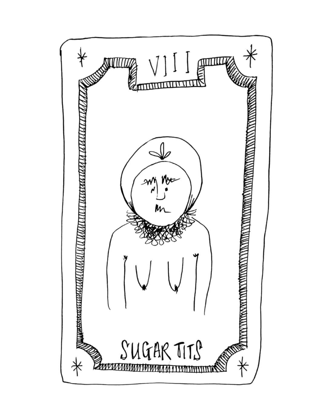 Sugar Tits Tarot Card 8.5"x11" Print