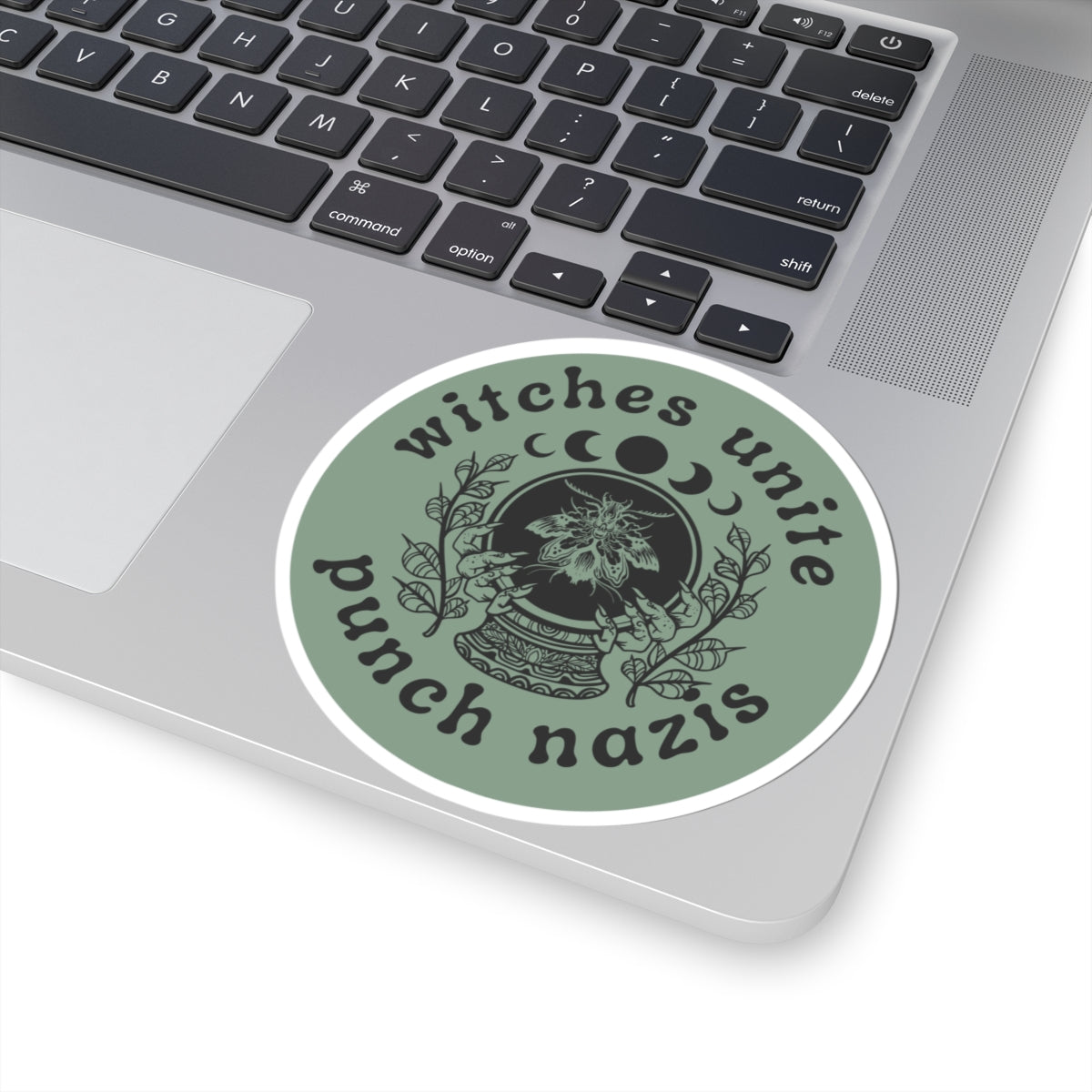 Witches Unite | Punch Nazis -Sage Vinyl Sticker