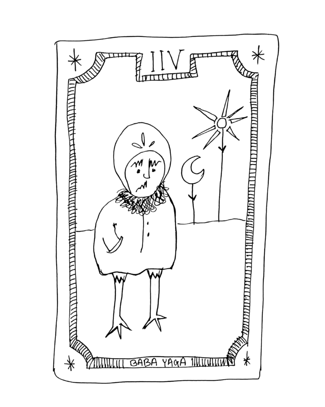 Baba Yaga Tarot Card 8.5"x11" Print
