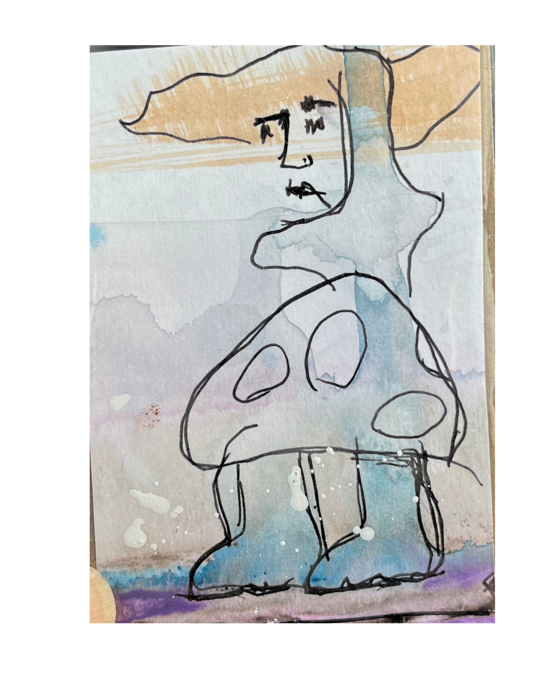 MINI ART Big Bottomed Girls 2.5" x 3.5" Pen & Ink Drawing