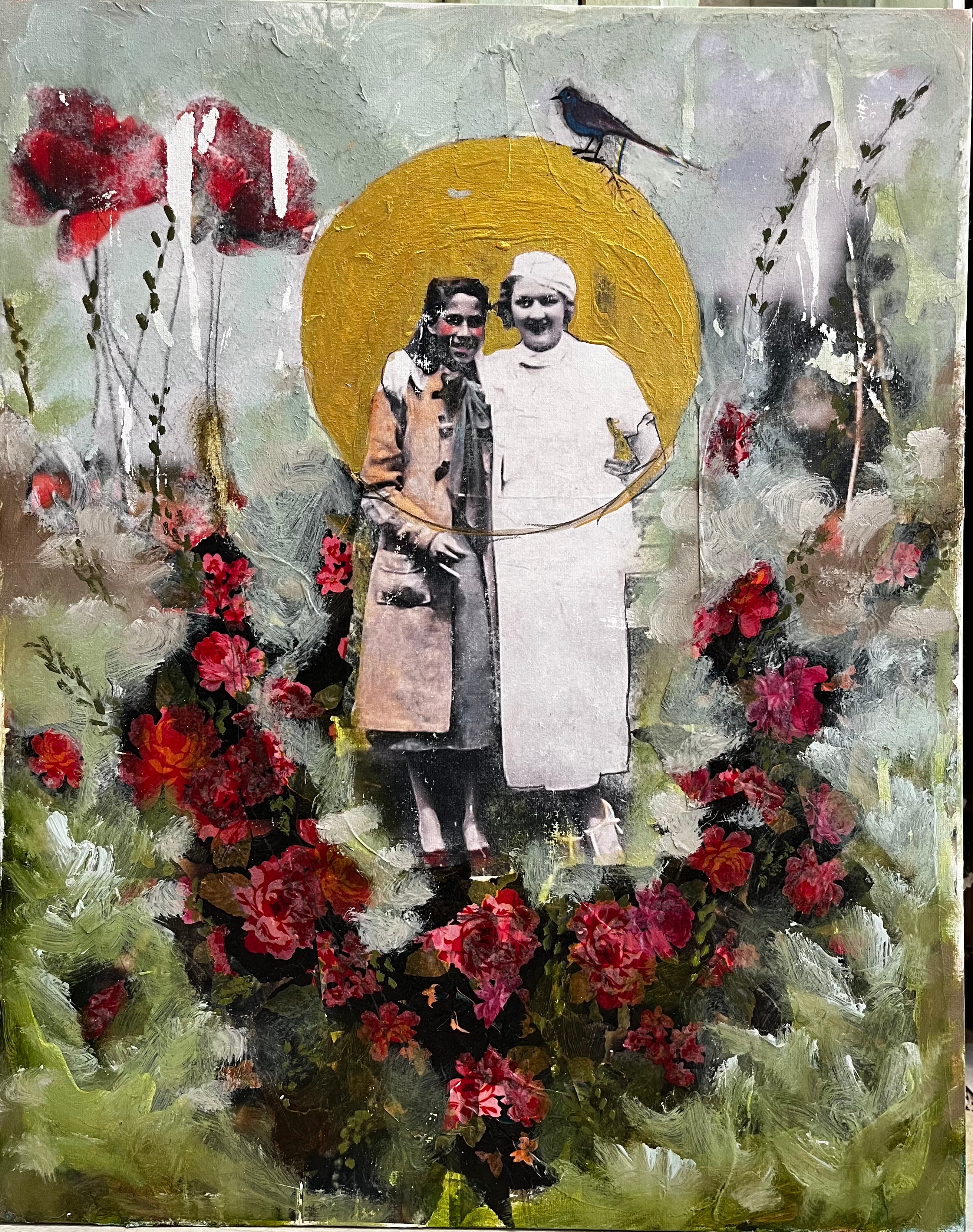 She is Poppies- Art Print of Original Oil Painting
