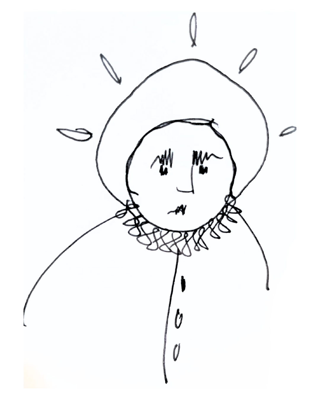 MINI ART Lucille 2.5" x 3.5" Pen & Ink Drawing