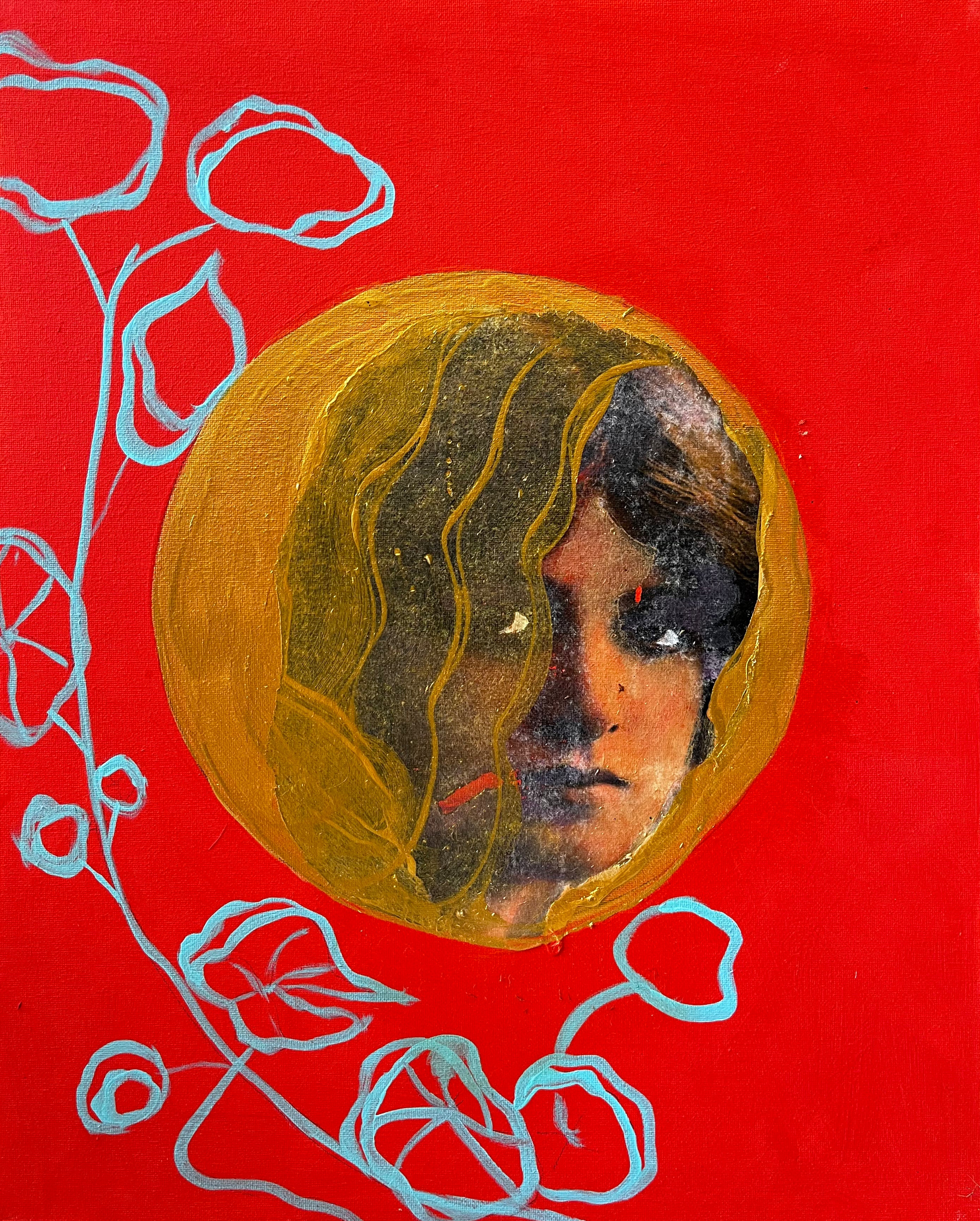 She is Nasturtiums - Art Print of Original Oil Painting