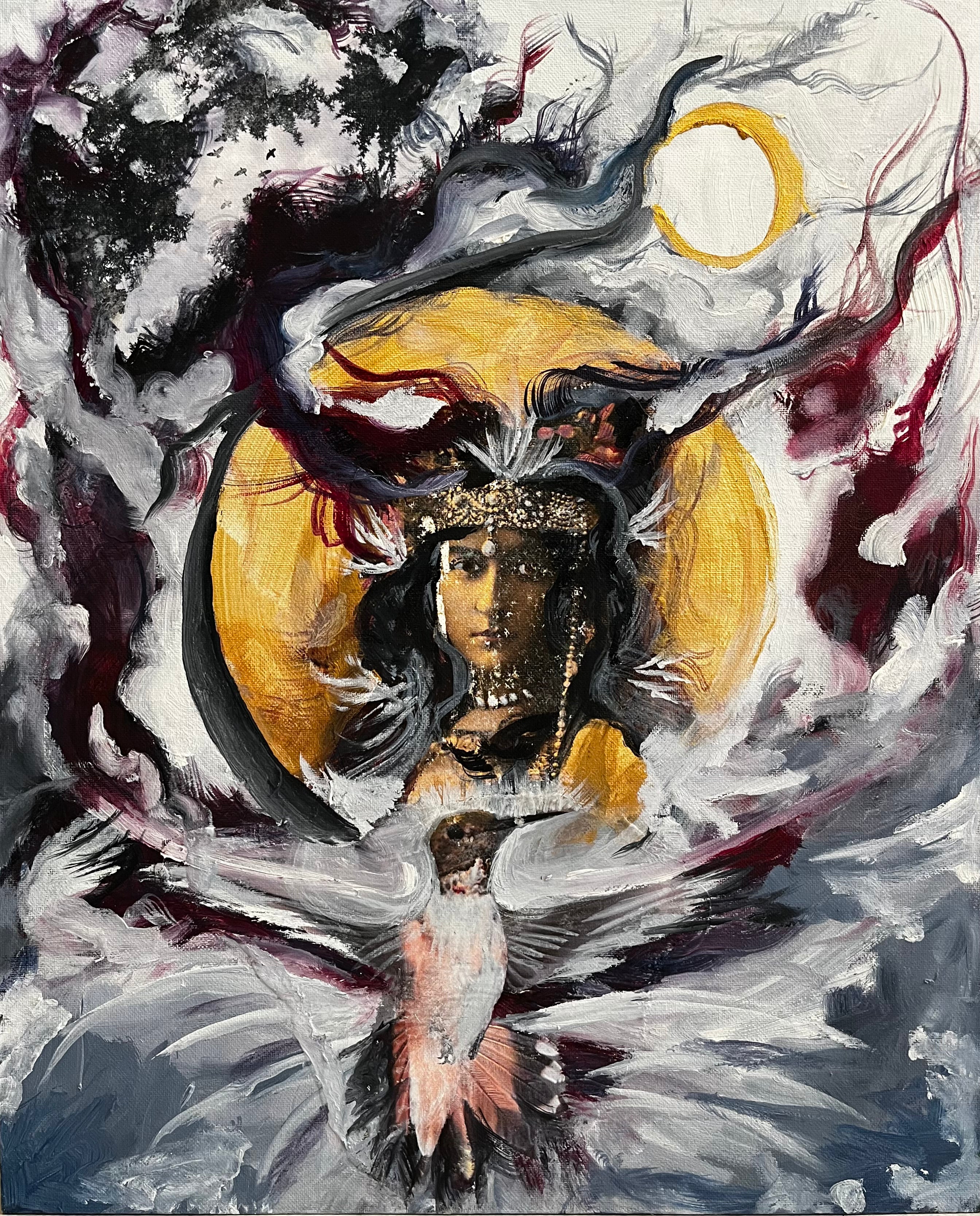 She is a Bird - Art Print of Original Oil Painting