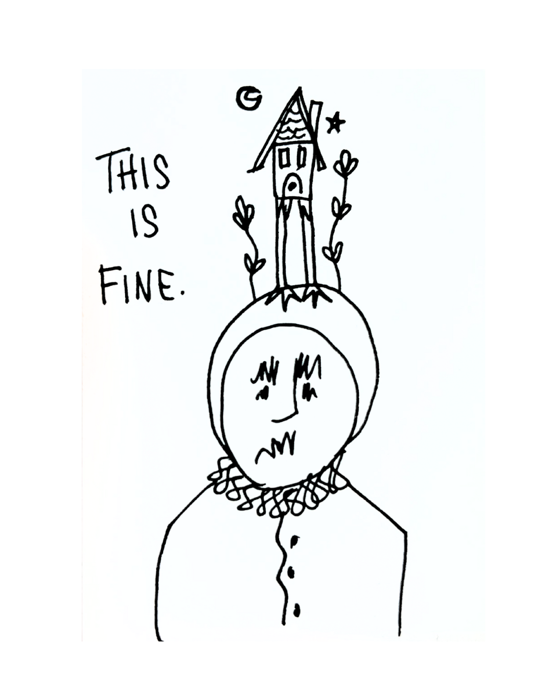 MINI ART This is Fine 2.5" x 3.5" Pen & Ink Drawing