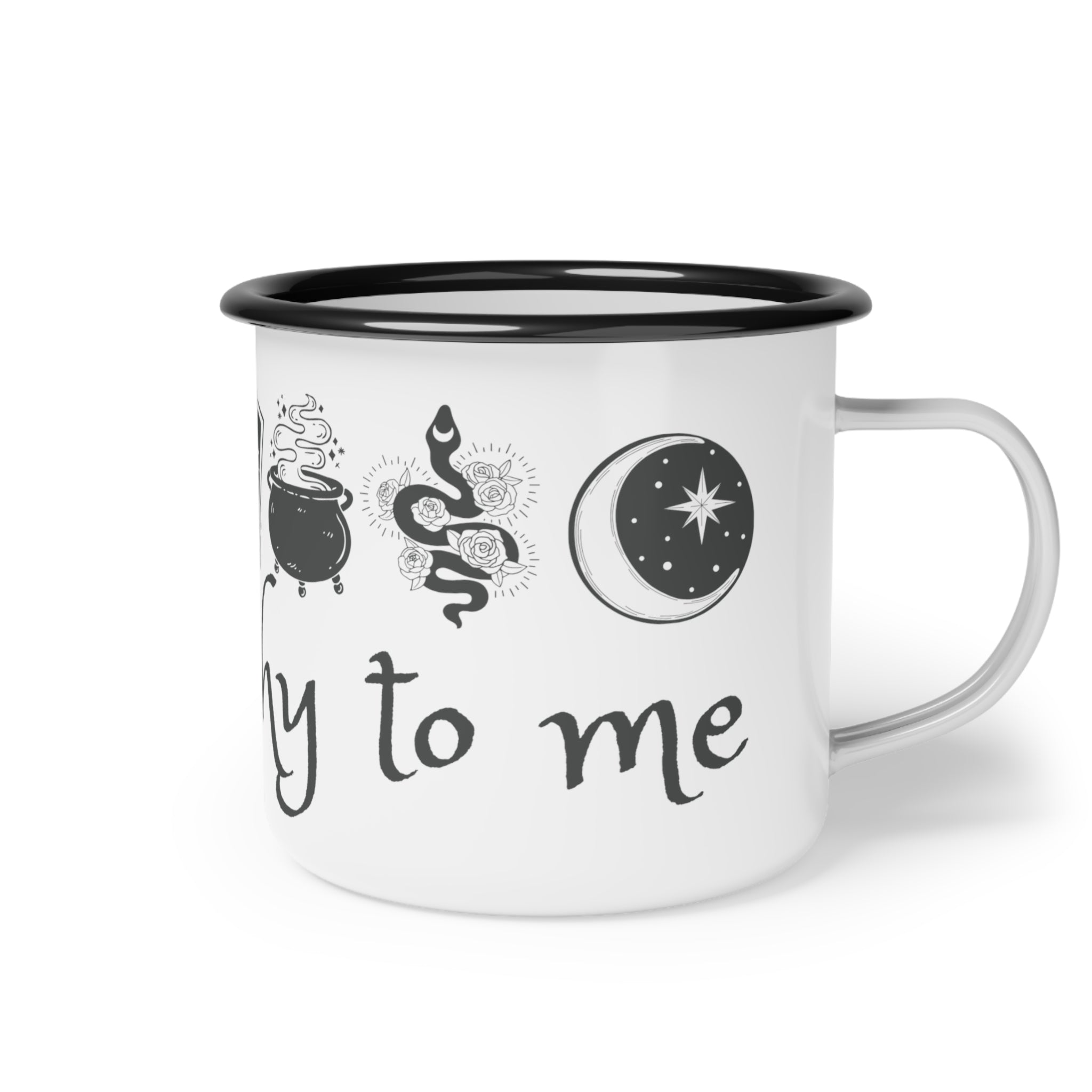 Talk Witchy to Me Enamel Charcoal 12oz Coffee Mug