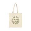 Witchy Tote Bag, Bells Books and Brews Cotton Bag with Full Moon Face, Witchcraft Market Bag for Books, Spells, and Rituals