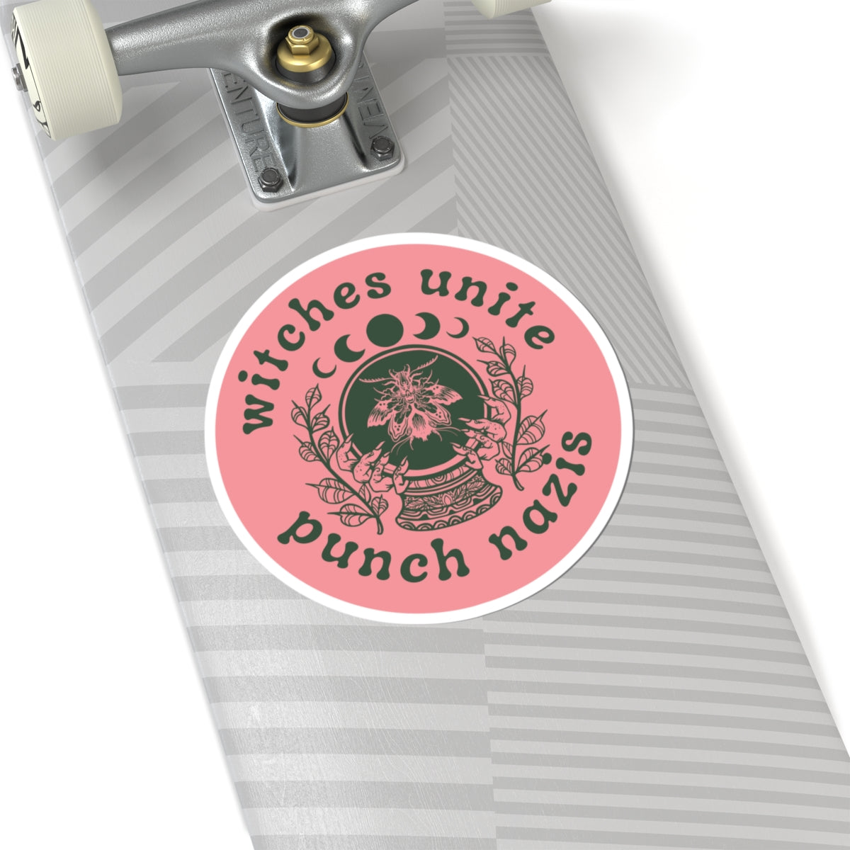 Witches Unite | Punch Nazis Pink Vinyl Sticker