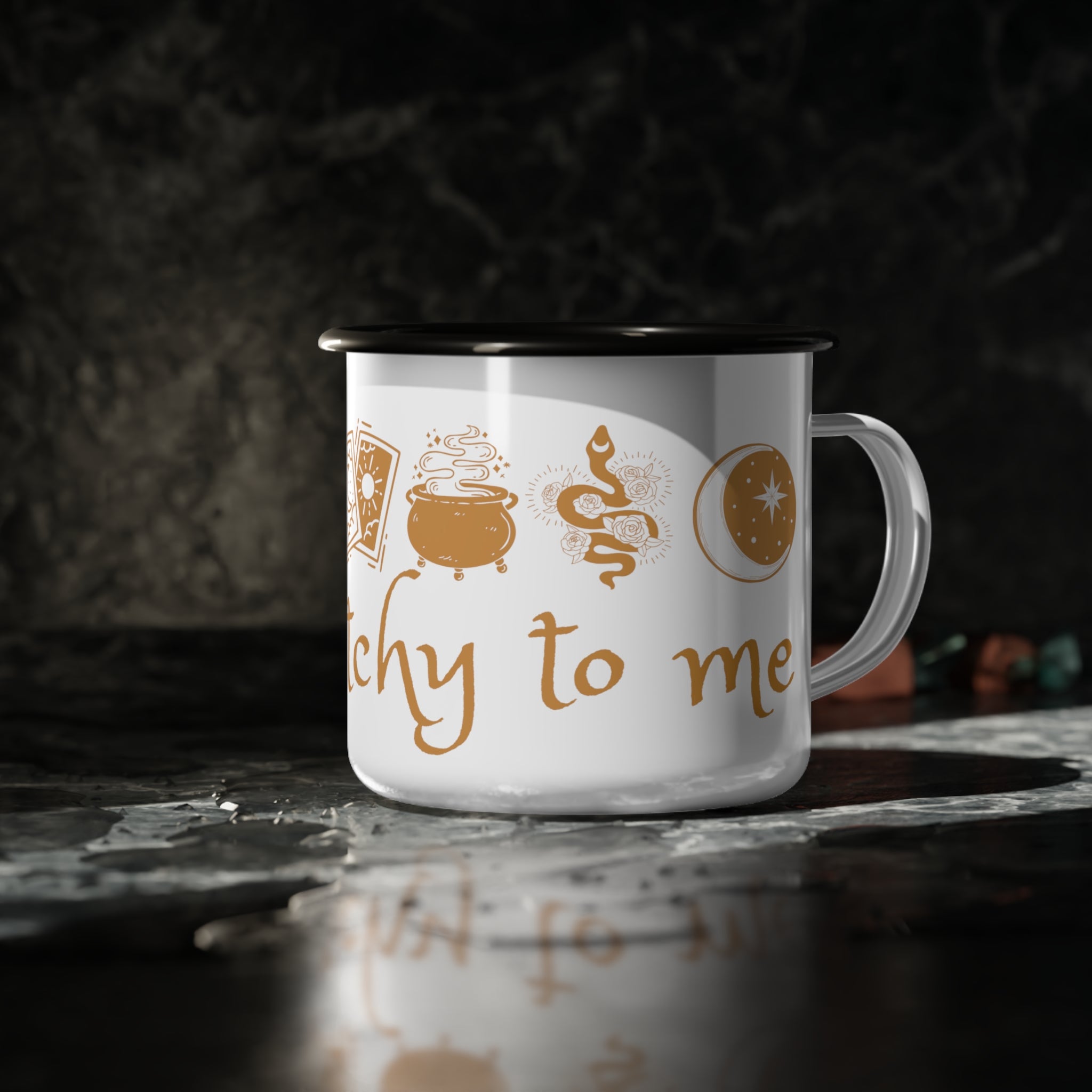 Talk Witchy Marigold Enamel 12oz Coffee Mug