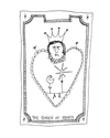 The Queen of Hearts Tarot Card 8.5"x11" Print