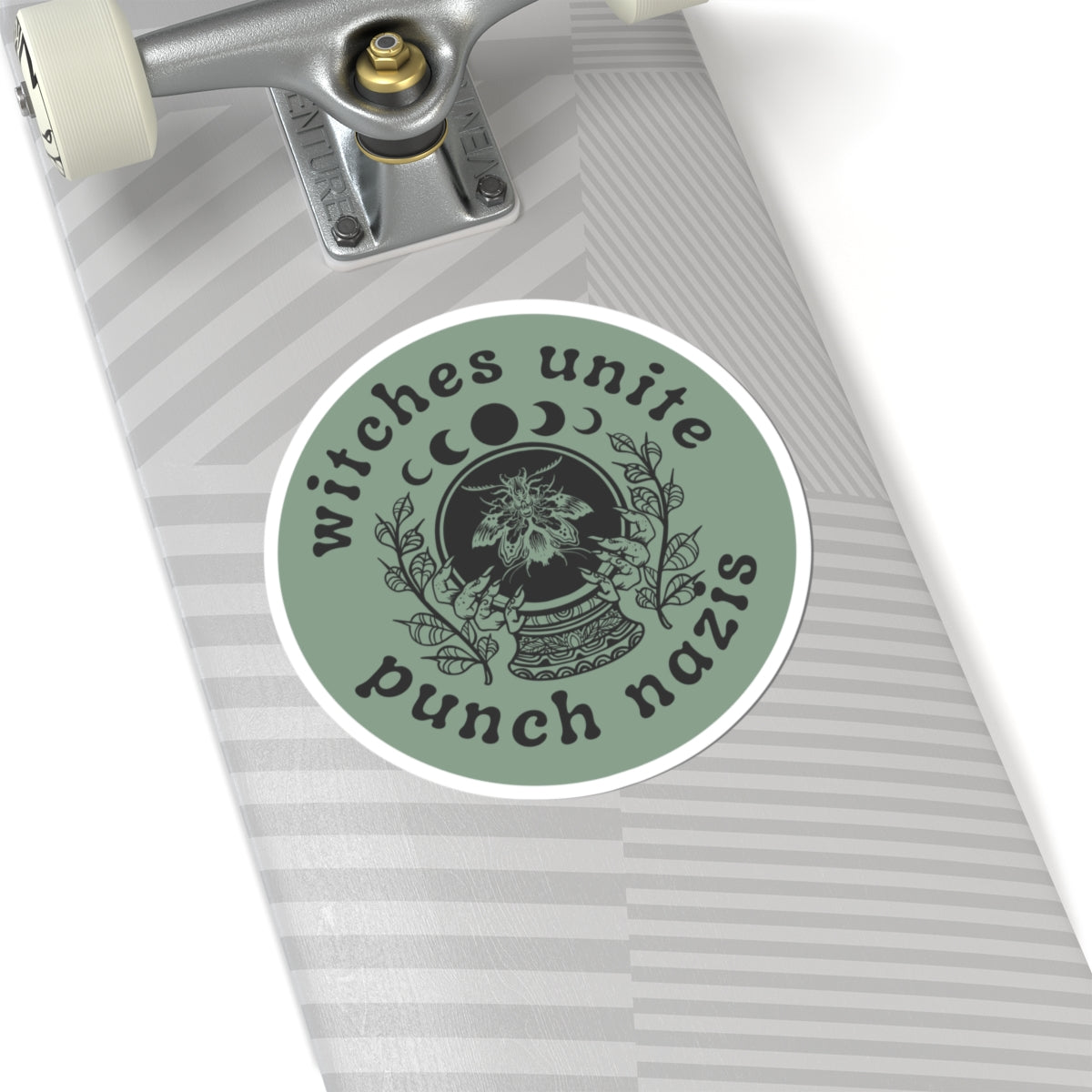 Witches Unite | Punch Nazis -Sage Vinyl Sticker