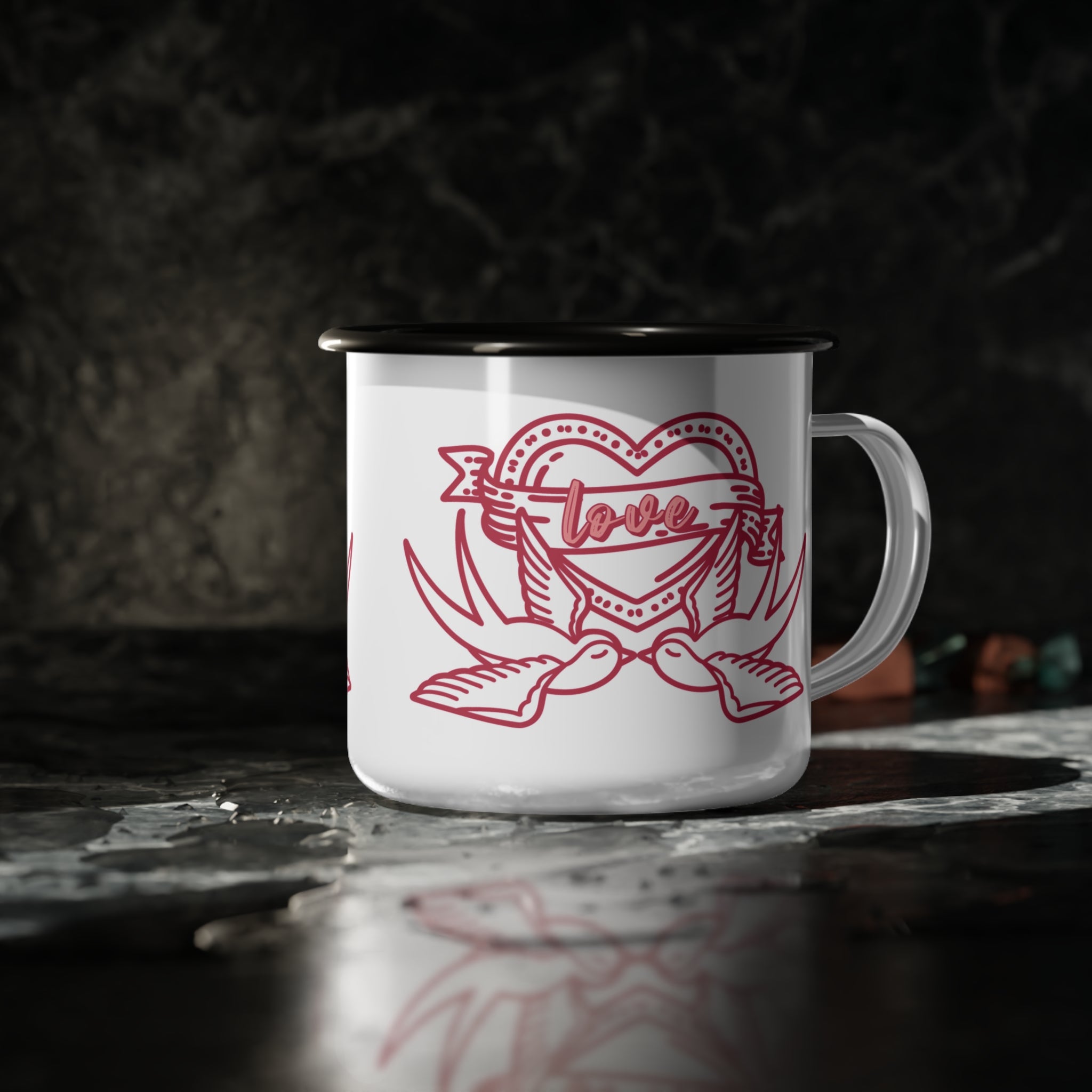 Love Tattoo Red Enamel Camp Cup
