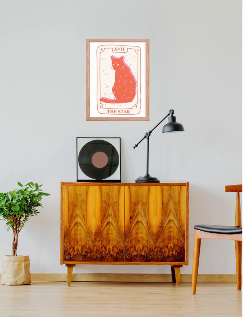 The Star Cat Framed Poster, 12"x16"