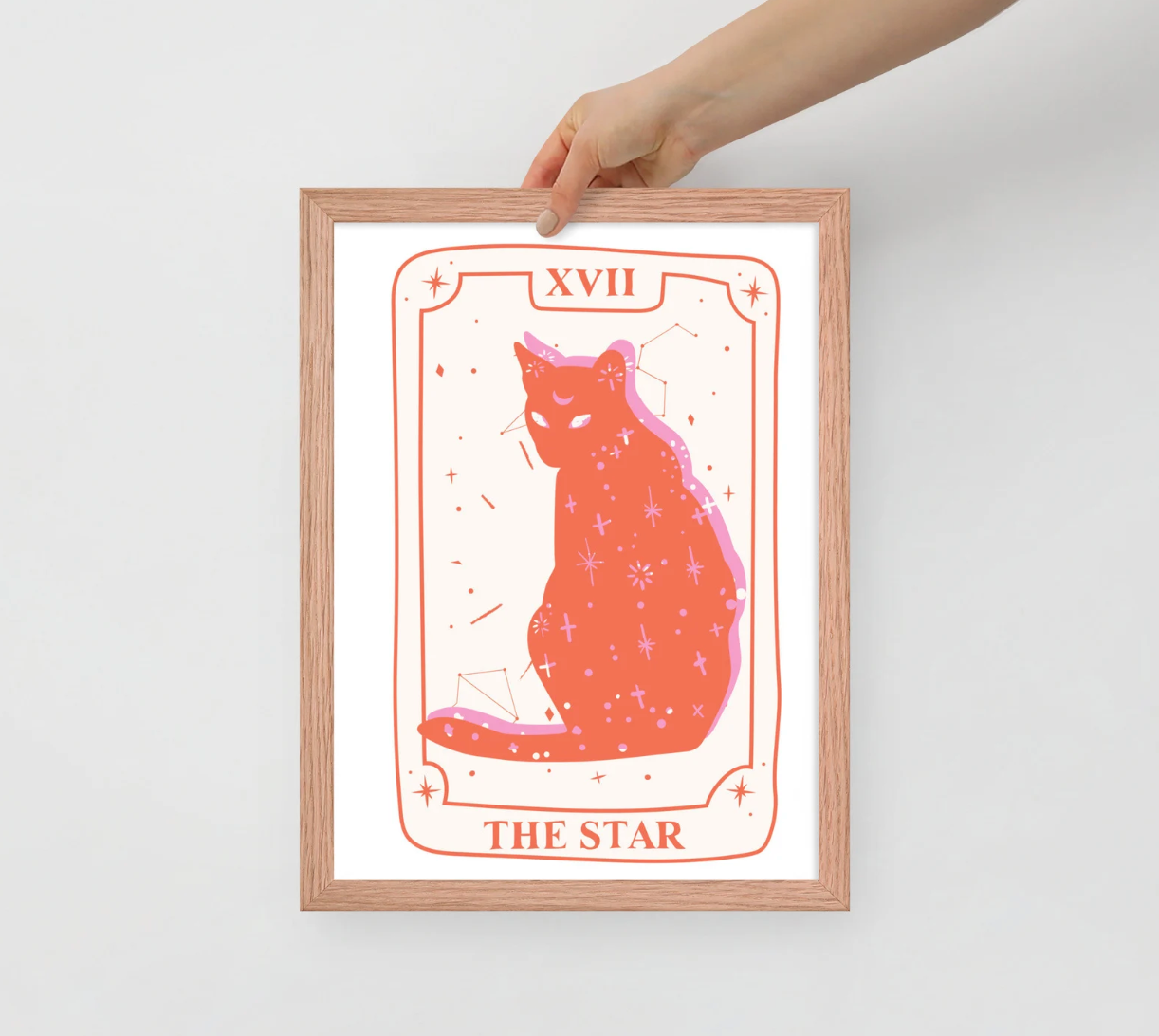 The Star Cat Framed Poster, 12"x16"