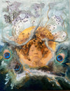 She is a Peacock - Art Print of Original Oil Painting