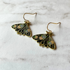 Enamel Black Moth Earrings